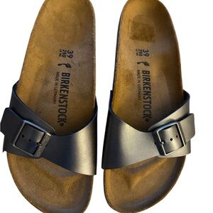 Birkenstock Gun Metal Silver Sandals
